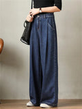 Durable Women's High Waisted Wide Leg Jeans