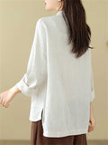 Chinese Style Knot Button Pure Cotton Kungfu Shirt for Women