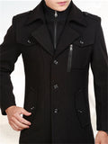 Male Stylish Wool Blend Removable Inner Liner Jacket