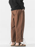 Men's Leisure All Match Lace Up Cozy Linen Pants