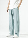 Men's Summer Wear Silky Texture Breathable Casual Long Pants