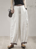 Leisure Autumn Pleated Linen Harem Pants for Women