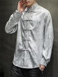 Men's Ancient Loong Cloud Print Retro Tang Suit Shirt