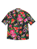 Male Flower Peacock Printed Short Sleeve Shirt