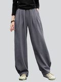 Women's Plain Linen Keep Warm Plush Liner Winter Long Pants