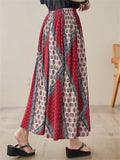 Ethnic Style Print Elastic Waist A-line Skirt for Ladies