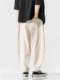 Men's Chinese Style Cotton Linen Baggy Casual Pants