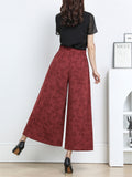 Women's High-Rise Ice Silk Bamboo Floral Pattern Pants