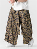 Men's Summer Lace Up Loose Staight-Leg Hakama Pants