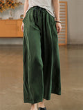 Summer Ice Silk Flowy Breathable Wide Leg Pants for Women