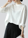 Female Solid Color Lace Hollow Out Long Sleeve Shirts