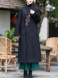 Chinese Style Warm Sherpa Blend Overcoats for Ladies