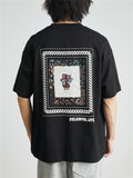 Abstract Face Embroidery Trendy T-shirt for Men