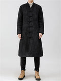 Men's Mid-length Corduroy Oriental Style Thickended Overcoats