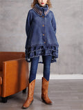 Women's Cozy Warm Embroidery Layered Denim Jackets