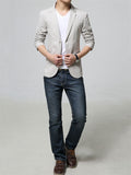 Male Stylish Button Up Spring Autumn Blazer Jacket