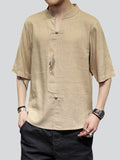 Summer Men's Pullover Chinese Phoenix Embroidered Shirt