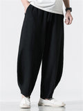 Men's Japanese Solid Color Loose Cotton Casual Pants