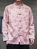 Men's Tang Suit Jacket with Plum Blossom Bamboo Leaf Print