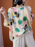 Female Round Neck Fruit Polka Dot Print Sweet Shirts