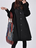 Women's Chic Splicing High Neck Elegant Cape Woolen Coat