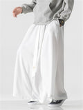 Male Chinese Style Lotus Print Wide Leg Pants