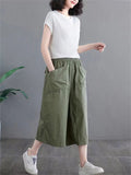 Female Simple Wearable Large Pocket Summer Pants