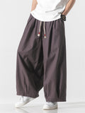 Men's Spring Casual Solid Color Drawstring Straight-Leg Pants