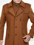 Male Stylish Wool Blend Removable Inner Liner Jacket