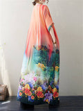 Women's Flourishing Flowers Loose-fitting Breathable Dress