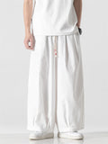 Men's Spring Casual Solid Color Drawstring Straight-Leg Pants