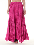 Solid Color Crinkled Maxi Skirts for Ladies