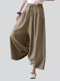 Summer Relaxed Linen Yoga Wide Leg Pants for Women