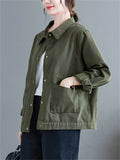 Women's Casual Lapel Single-Breasted Loose Jacket