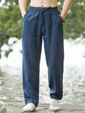 Men's Retro Summer Cotton Linen Drawstring Pants