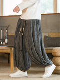 Chinese Style Oversized Ripped Lantern Pants for Men