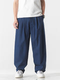 Male Plain Cotton Linen Summer Straight Leg Pants