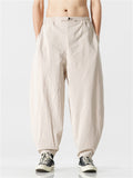 Men's Chinese Style Cotton Linen Baggy Casual Pants