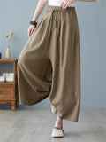 Summer Relaxed Linen Yoga Wide Leg Pants for Women