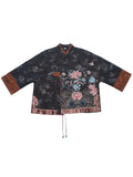 Retro Peony Butterfly Embroidery Women's Short Coat