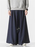 Male Chinese Style Lotus Print Wide Leg Pants