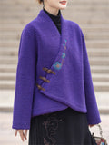 Women's Ethnic Style Plum Blossom Embroidery Cashmere Jacket