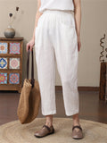 100% Linen Extra Loose Tapered Pants for Women