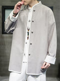 Men's Plain Cotton Linen Comfortable Kungfu Shirt