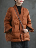 Female Light Chic Winter Short White Duck Down Coats