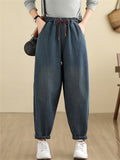 Women's Personalized Spliced Denim Pants