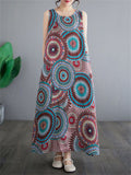 Colorful Kaleidoscope Pattern Sleeveless Boho Dress for Ladies