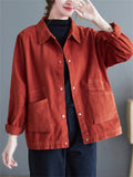 Women's Casual Lapel Single-Breasted Loose Jacket