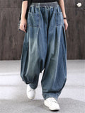 Loose Casual Retro Wide Leg Jeans With Pockets