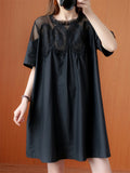 Female Stylish Lace Mesh Patchwork A-Line Dress